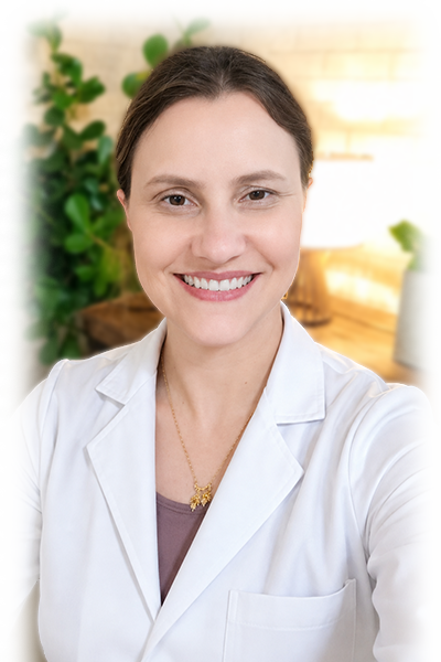 Imagem ilustrativa de uma fisioterapeuta em um consultório acolhedor
